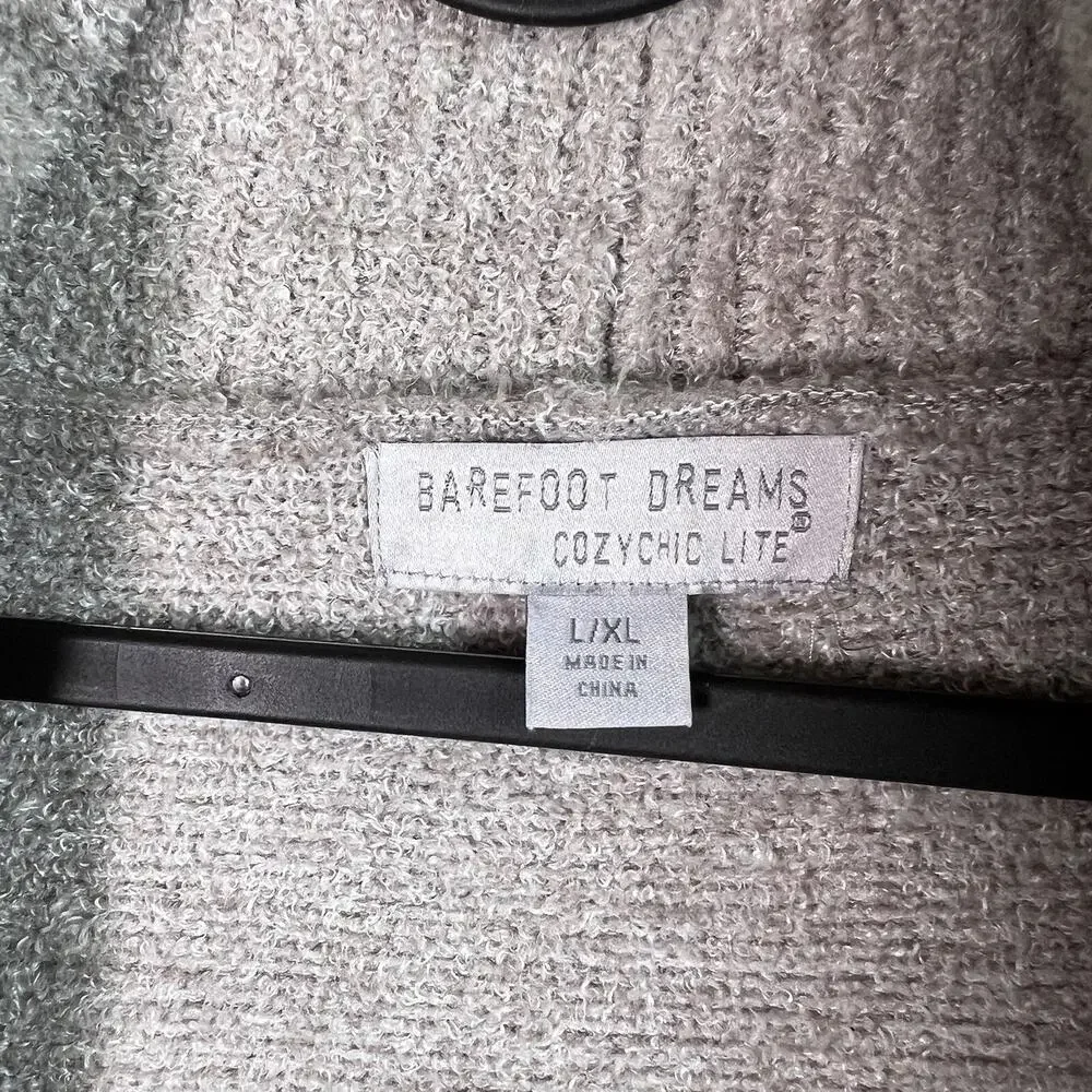 Barefoot Dreams CozyChic Lite Cardigan L/XL Grey Comfort Loungewear Pajama‎